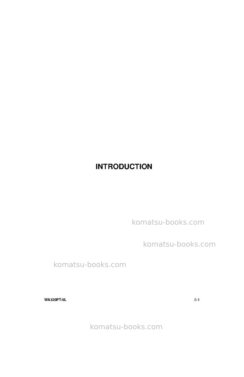 Komatsu wa320pt-5usa-l Operation manual cover Page 7
