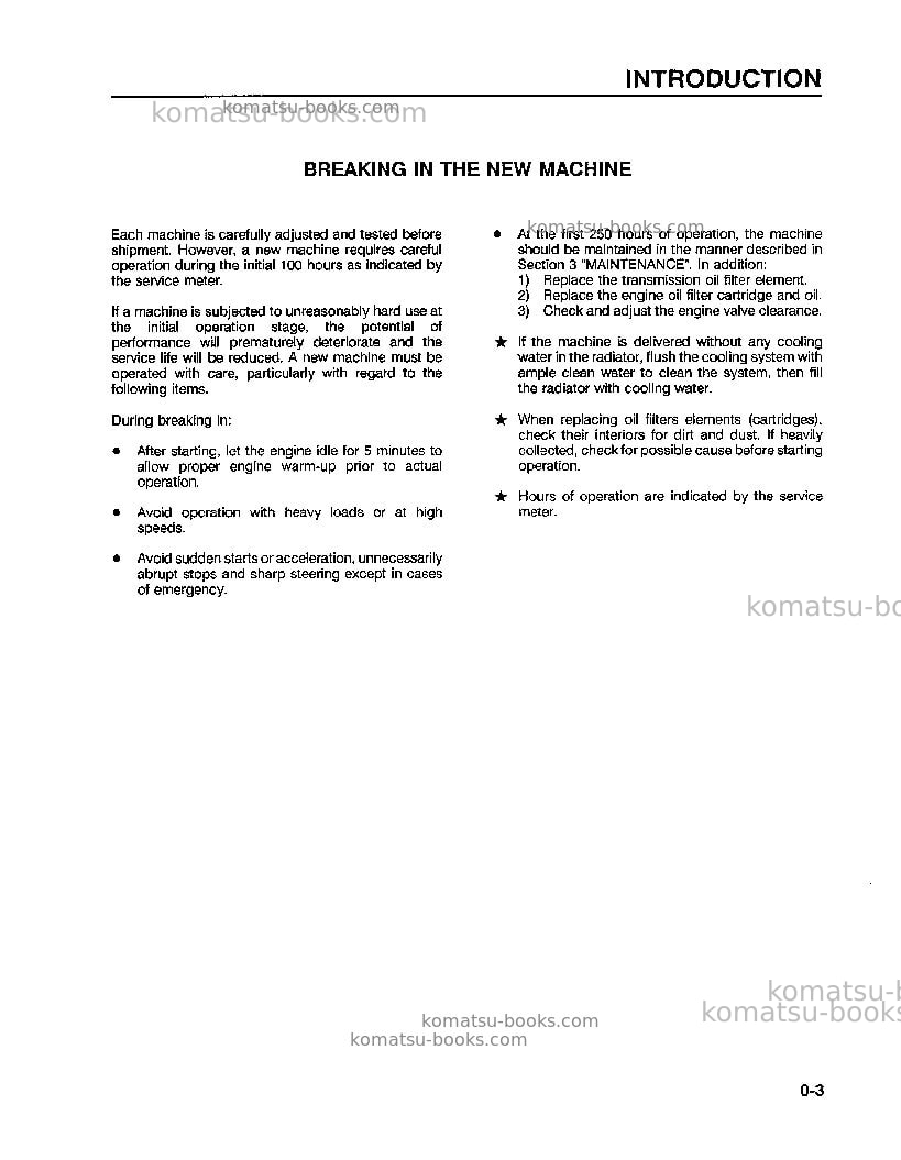 Komatsu wa250-1usa-lc Operation manual cover Page 7