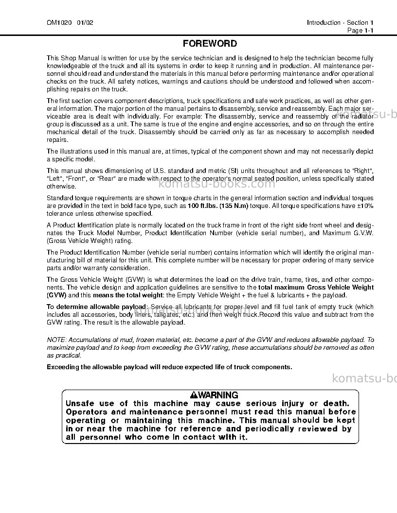 Komatsu pc240nlc-6gbr-k Operation manual cover Page 7 Komatsu pc240nlc-6gbr-k Operation manual cover Page 7