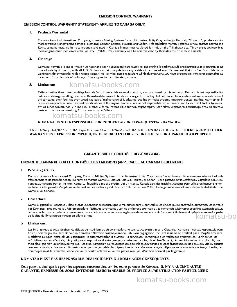 Komatsu pc200el-6gbr-k Operation manual cover Page 7 Komatsu pc200el-6gbr-k Operation manual cover Page 7
