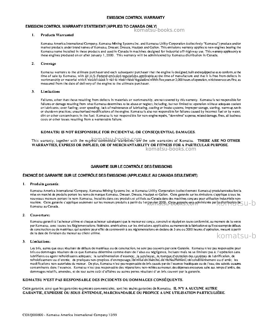 Komatsu wb93s-5ita-tier 3 Operation manual cover Page 7 Komatsu wb93s-5ita-tier 3 Operation manual cover Page 7