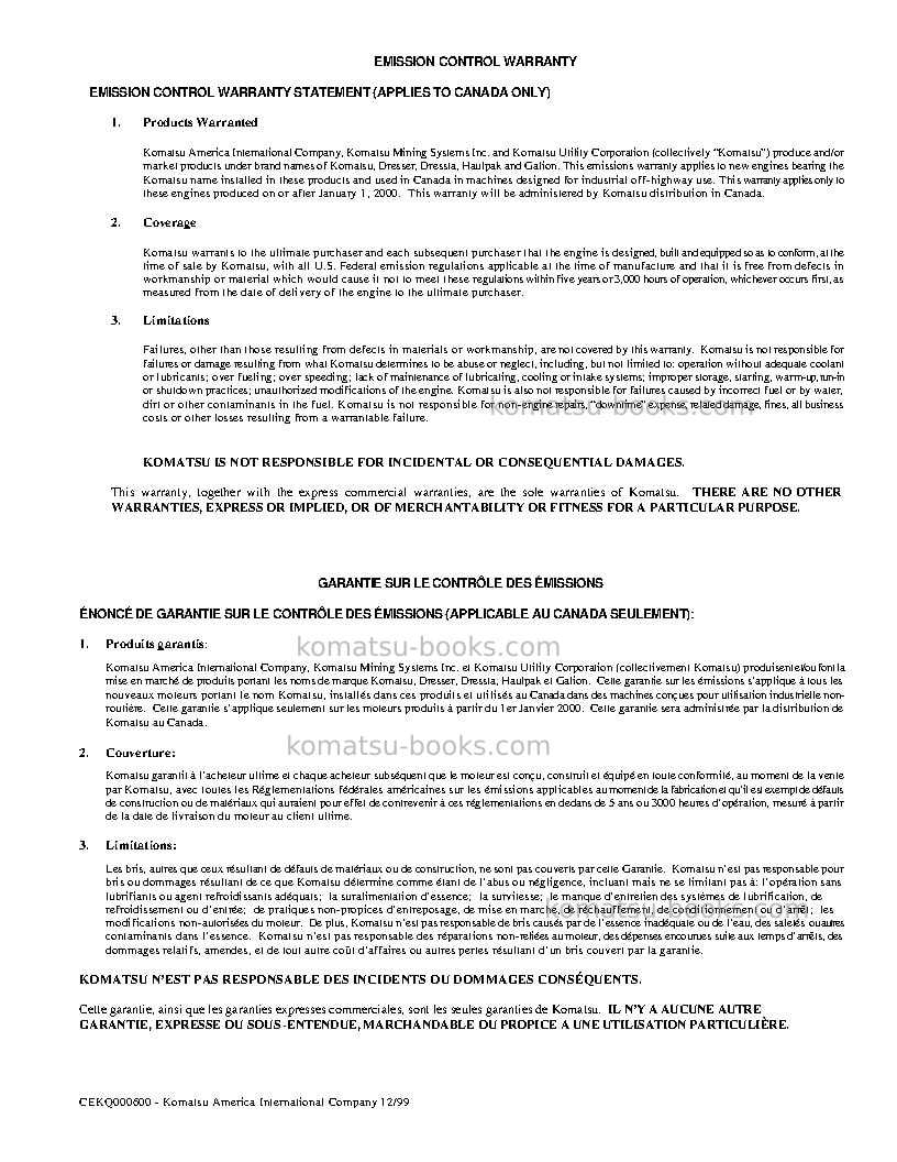 Komatsu wb97s-5ita-tier 3 Operation manual cover Page 7 Komatsu wb97s-5ita-tier 3 Operation manual cover Page 7