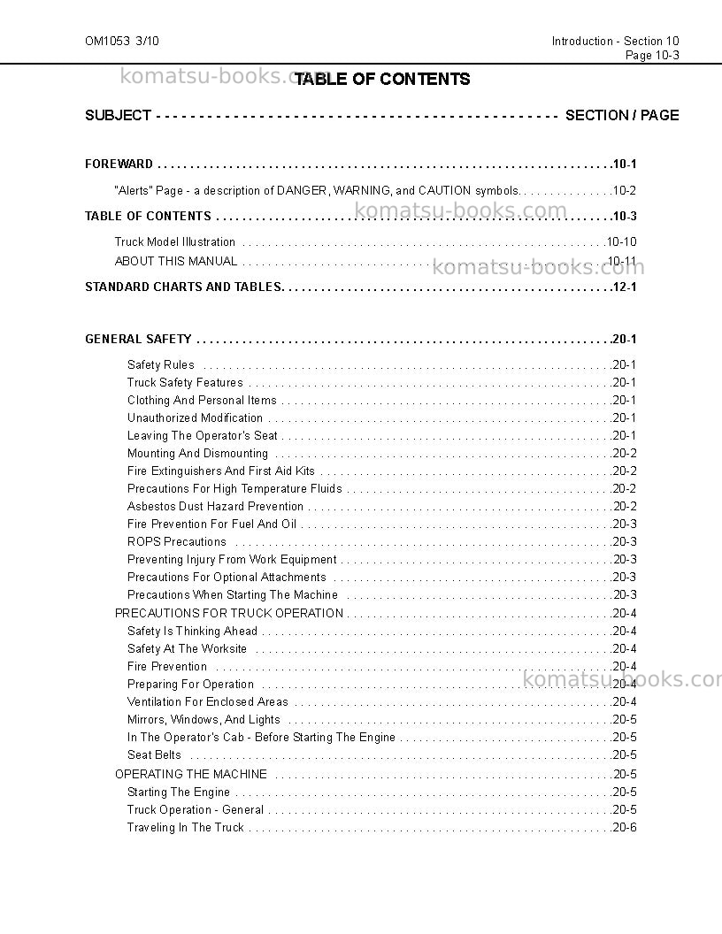 Komatsu 830e-acusa Operation manual cover Page 7 Komatsu 830e-acusa Operation manual cover Page 7