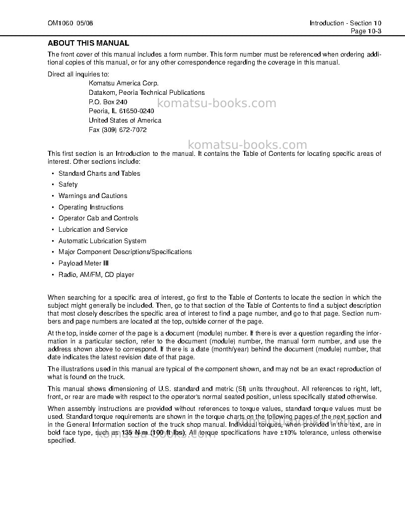 Komatsu 730eusa-with trolley Operation manual cover Page 7