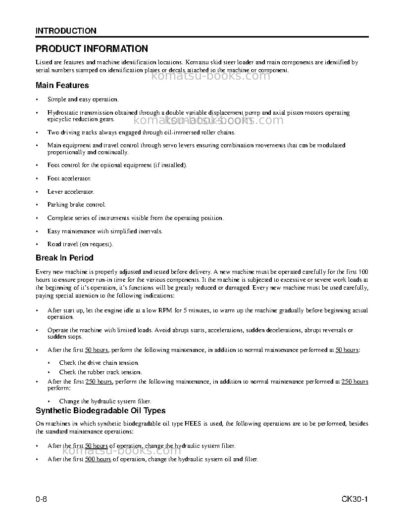 Komatsu ck30-1usa Operation manual cover Page 7 Komatsu ck30-1usa Operation manual cover Page 7