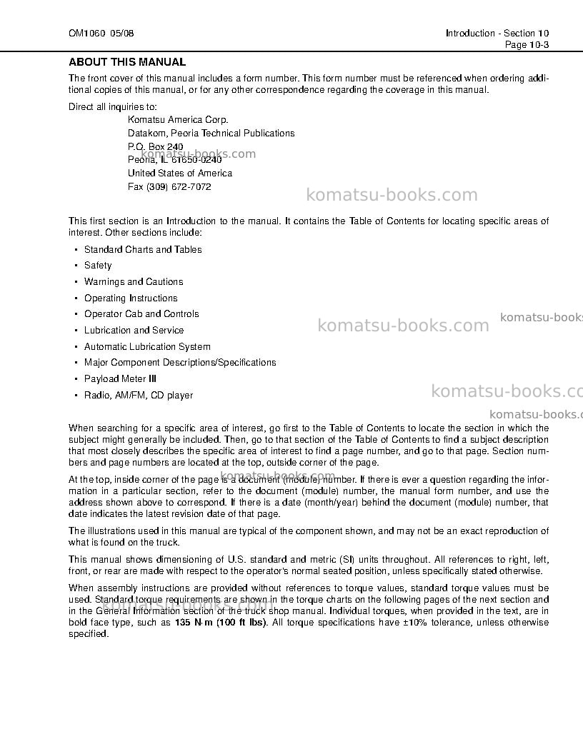 Komatsu 730eusa-with trolley Operation manual cover Page 7 Komatsu 730eusa-with trolley Operation manual cover Page 7