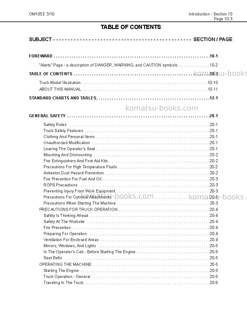 Komatsu 830e-acusa Operation manual cover Page 7 Komatsu 830e-acusa Operation manual cover Page 7