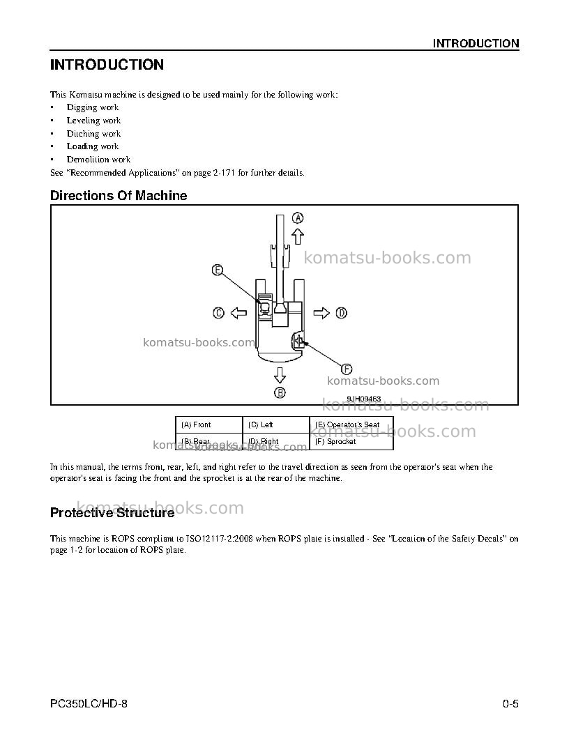 Komatsu pc350lc-8usa Operation manual cover Page 7 Komatsu pc350lc-8usa Operation manual cover Page 7