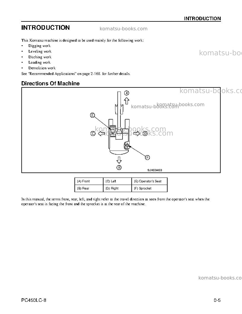 Komatsu pc450lc-8usa Operation manual cover Page 7 Komatsu pc450lc-8usa Operation manual cover Page 7