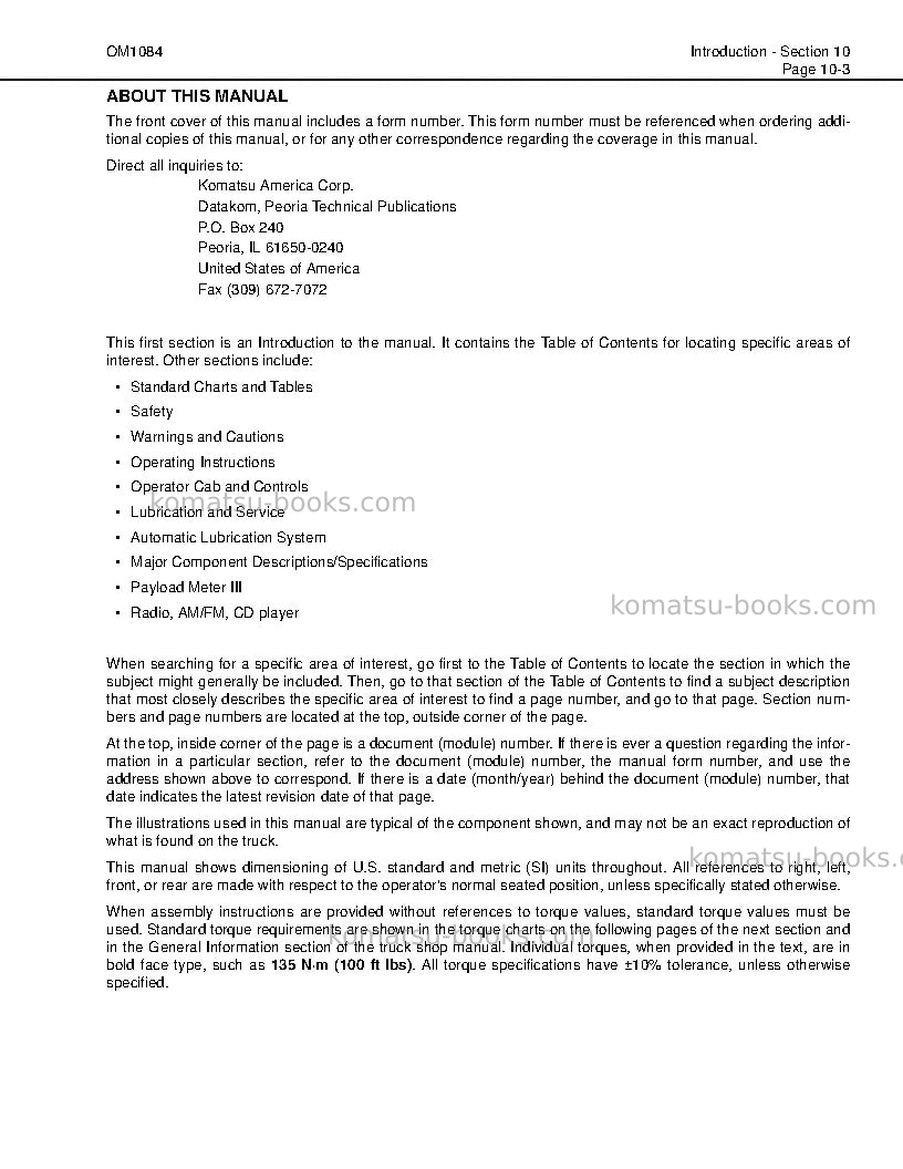 Komatsu 730eusa-with trolley Operation manual cover Page 7