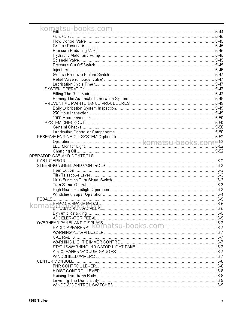 Komatsu 730eusa-with trolley Operation manual cover Page 7