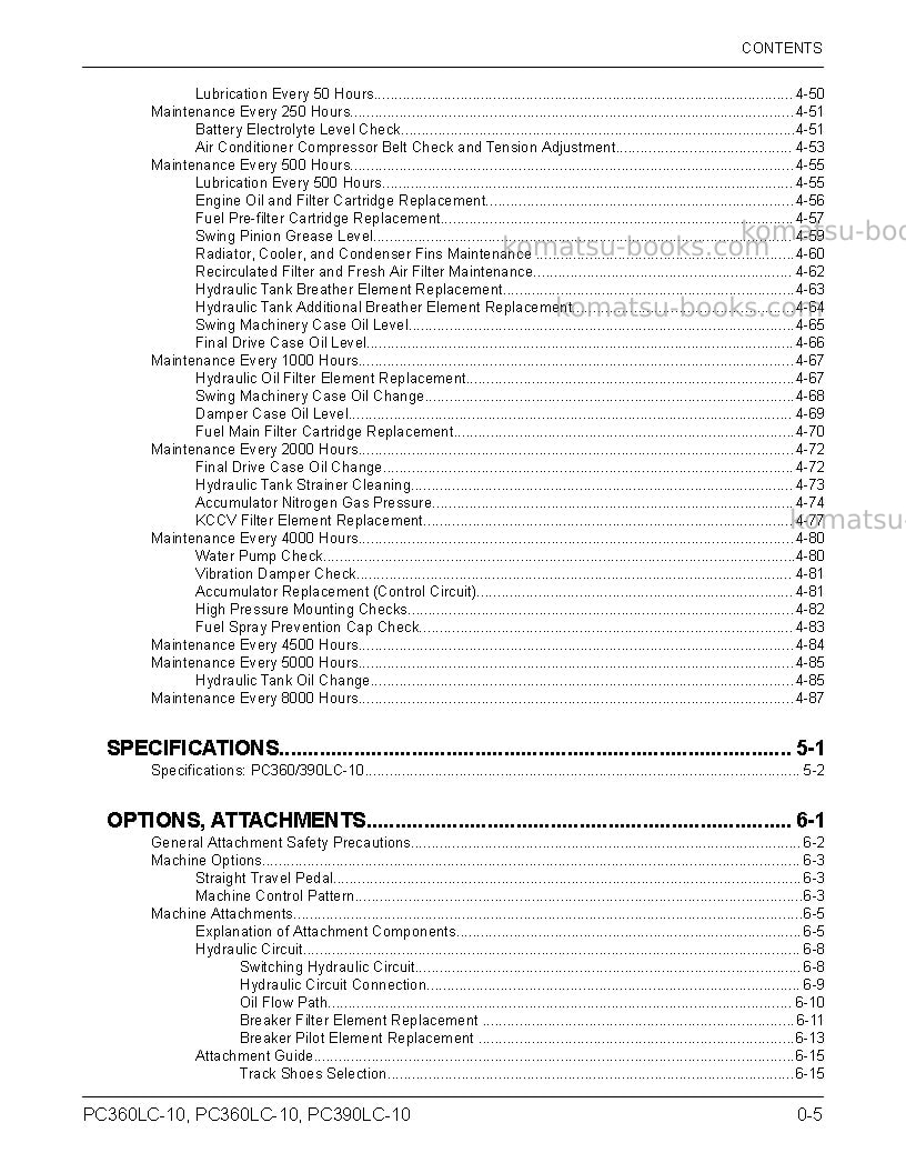 Komatsu pc360lc-10usa Operation manual cover Page 7