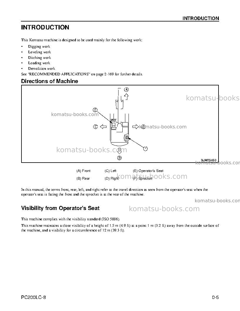 Komatsu pc200lc-8usa Operation manual cover Page 7 Komatsu pc200lc-8usa Operation manual cover Page 7