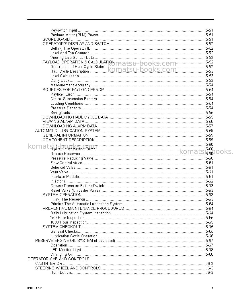 Komatsu 830e-1usa-ac Operation manual cover Page 7 Komatsu 830e-1usa-ac Operation manual cover Page 7