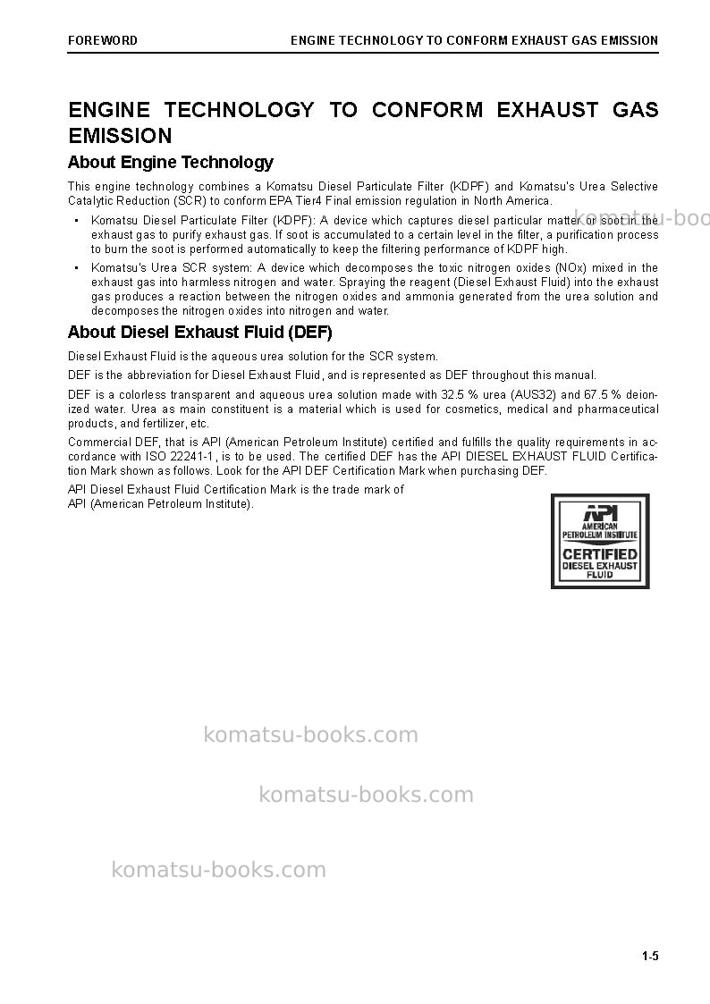 Komatsu wa320-8usa Operation manual cover Page 7 Komatsu wa320-8usa Operation manual cover Page 7