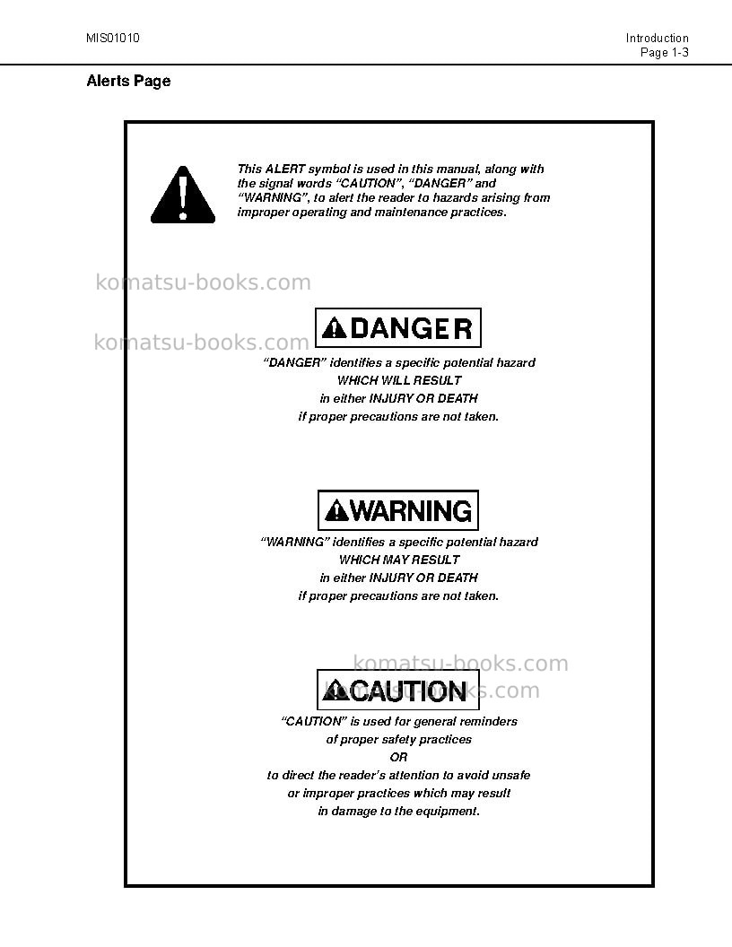 Komatsu 830e-1usa-ac Operation manual cover Page 7