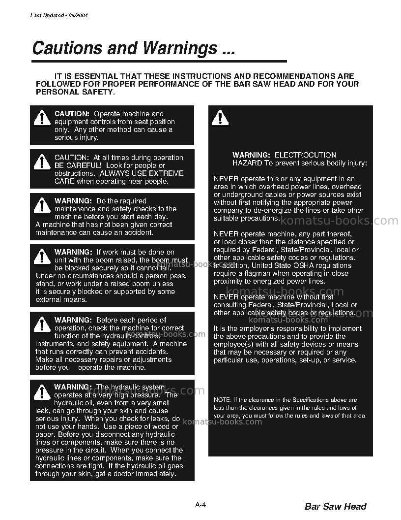 Komatsu 233-1usa Operation manual cover Page 7