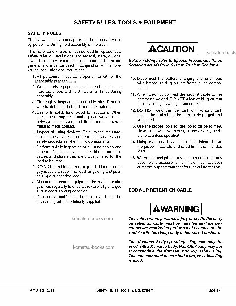 Komatsu 960e-1usa-k 现场装配手册 封面 页 7 Komatsu 960e-1usa-k 现场装配手册 封面 页 7