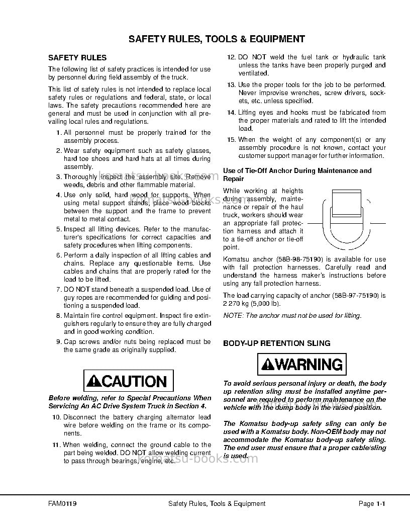 Komatsu 960e-2usa-kt Field assembly manual cover Page 7