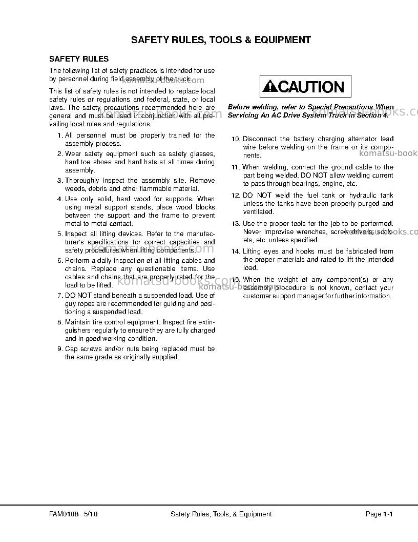 Komatsu 930e-4usa Field assembly manual cover Page 7