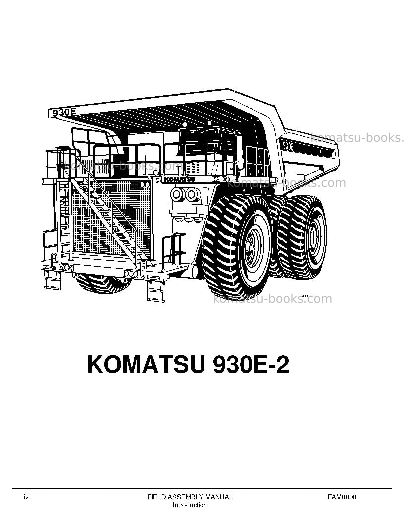 Komatsu 930e-2usa Field assembly manual cover Page 7