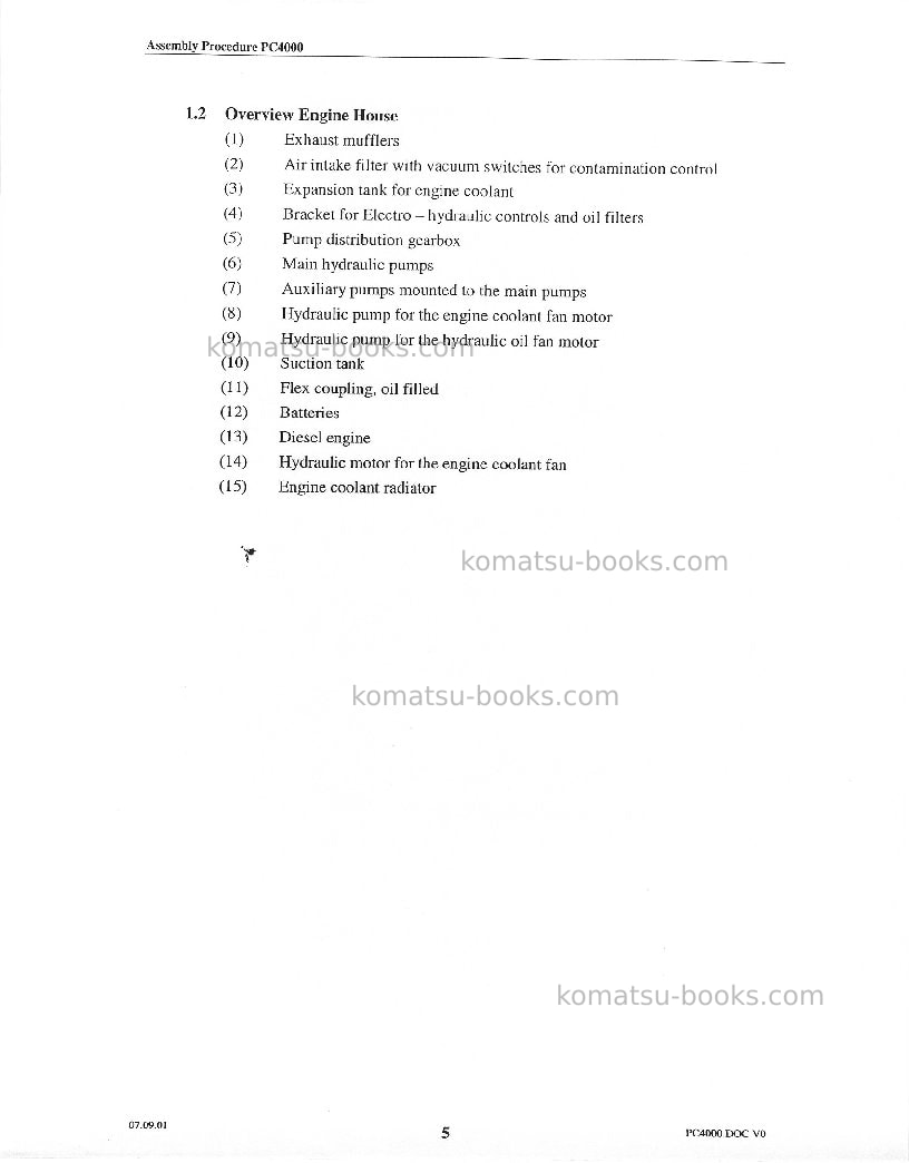 Komatsu pc4000-6deu Field assembly manual cover Page 7 Komatsu pc4000-6deu Field assembly manual cover Page 7