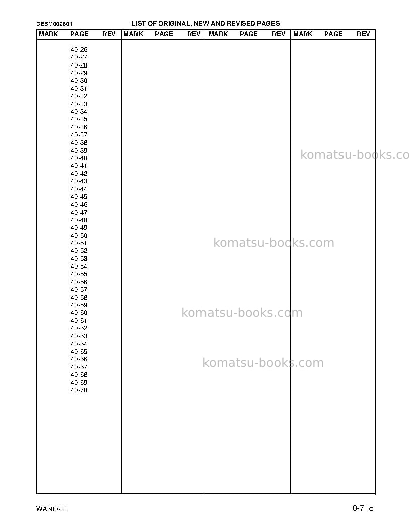 Komatsu wa600-3usa-l Repair & maintenance cover Page 7