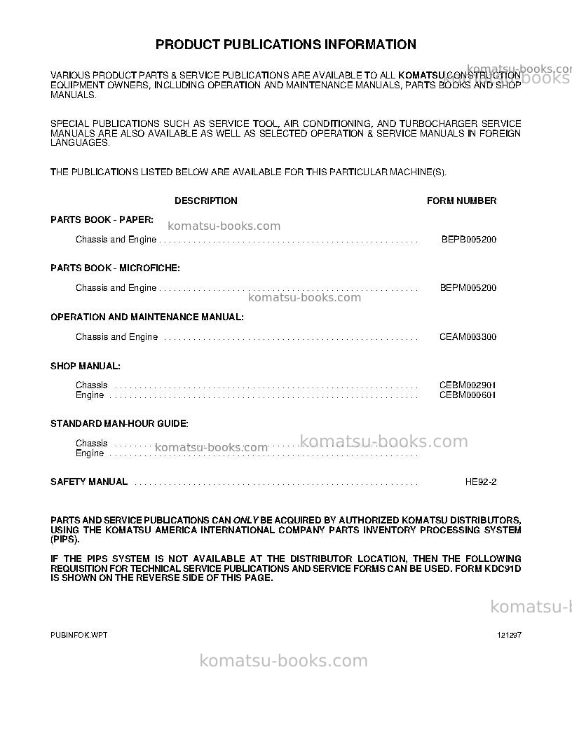 Komatsu pc300lc-6usa-le Repair & maintenance cover Page 7