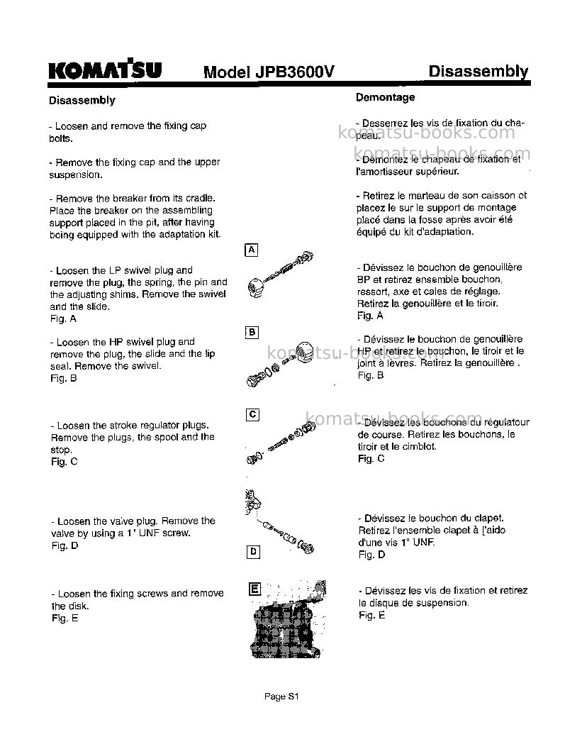 Komatsu jpb3600vusa Repair & maintenance cover Page 7
