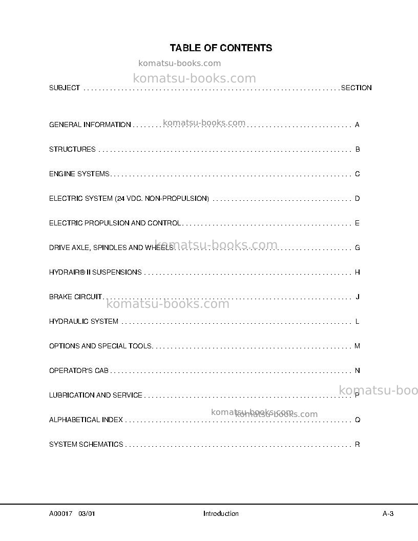Komatsu 930e-2usa-3 Repair & maintenance cover Page 7 Komatsu 930e-2usa-3 Repair & maintenance cover Page 7