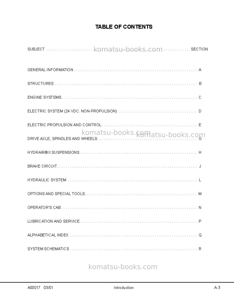 Komatsu 930e-2usa-3 Repair & maintenance cover Page 7 Komatsu 930e-2usa-3 Repair & maintenance cover Page 7