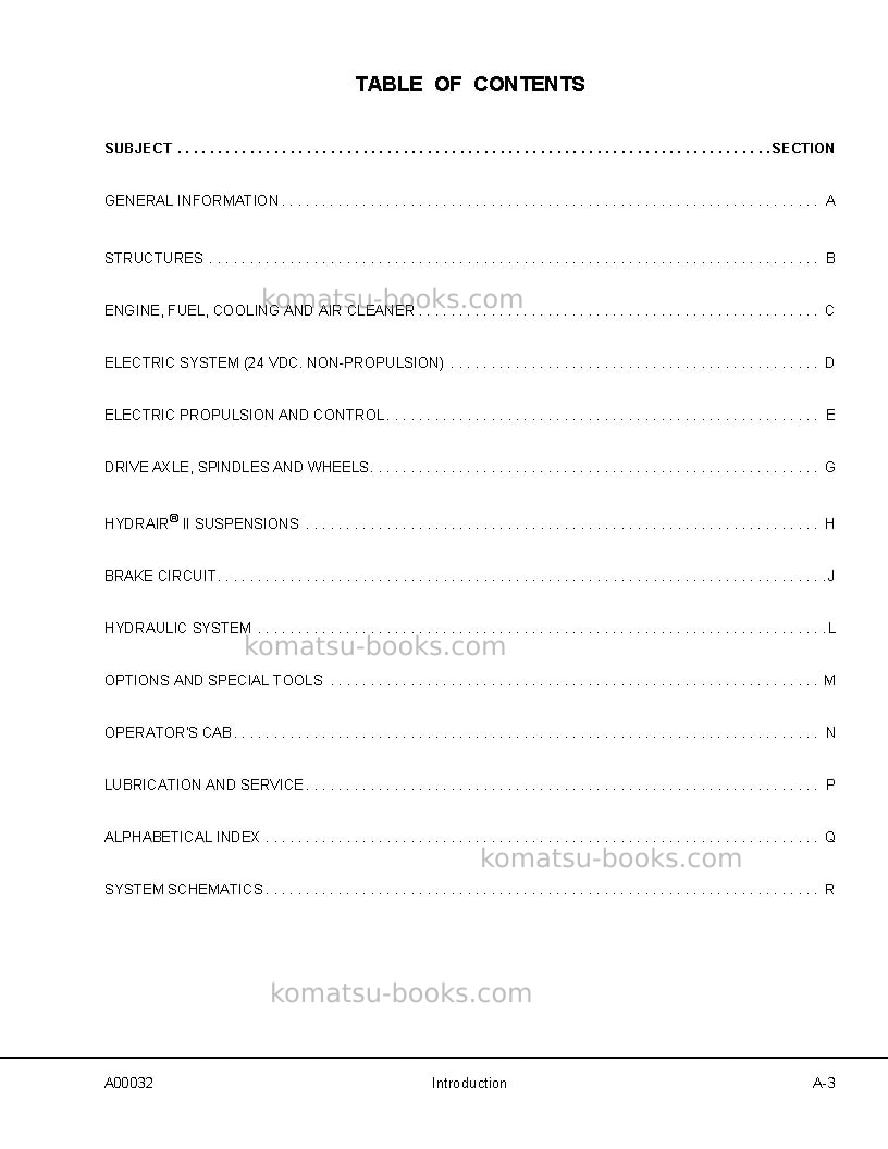 Komatsu 830eusa Repair & maintenance cover Page 7