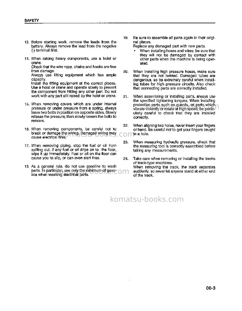 Komatsu wa250-1usa-lc Repair & maintenance cover Page 7