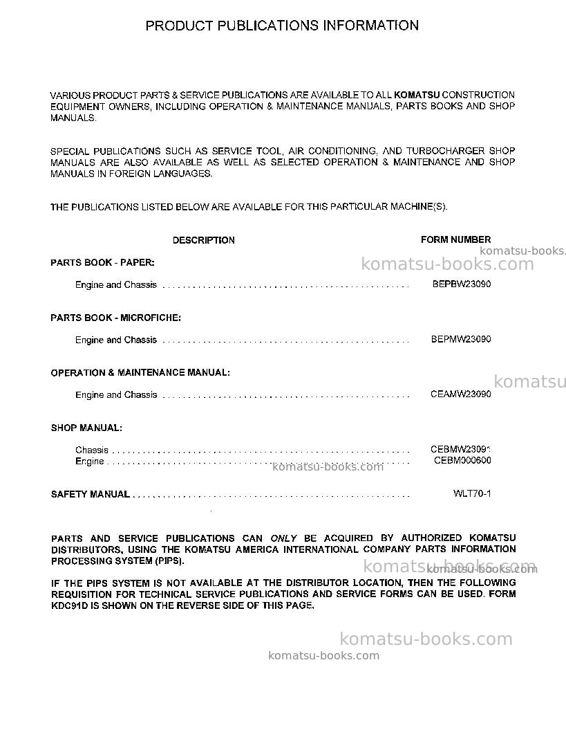 Komatsu wa380-3usa-l Repair & maintenance cover Page 7