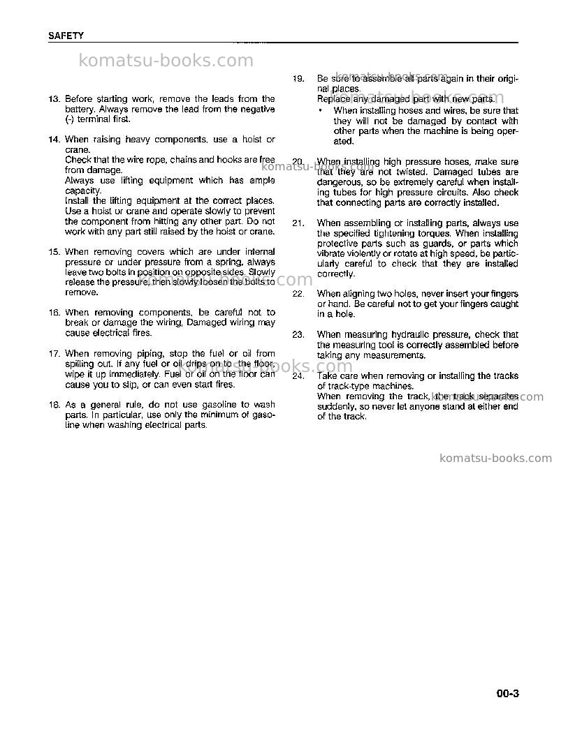 Komatsu wa500-1usa-l Repair & maintenance cover Page 7