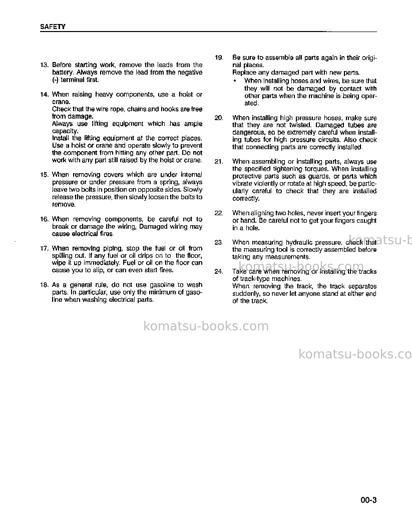 Komatsu wa600-1usa-l Repair & maintenance cover Page 7