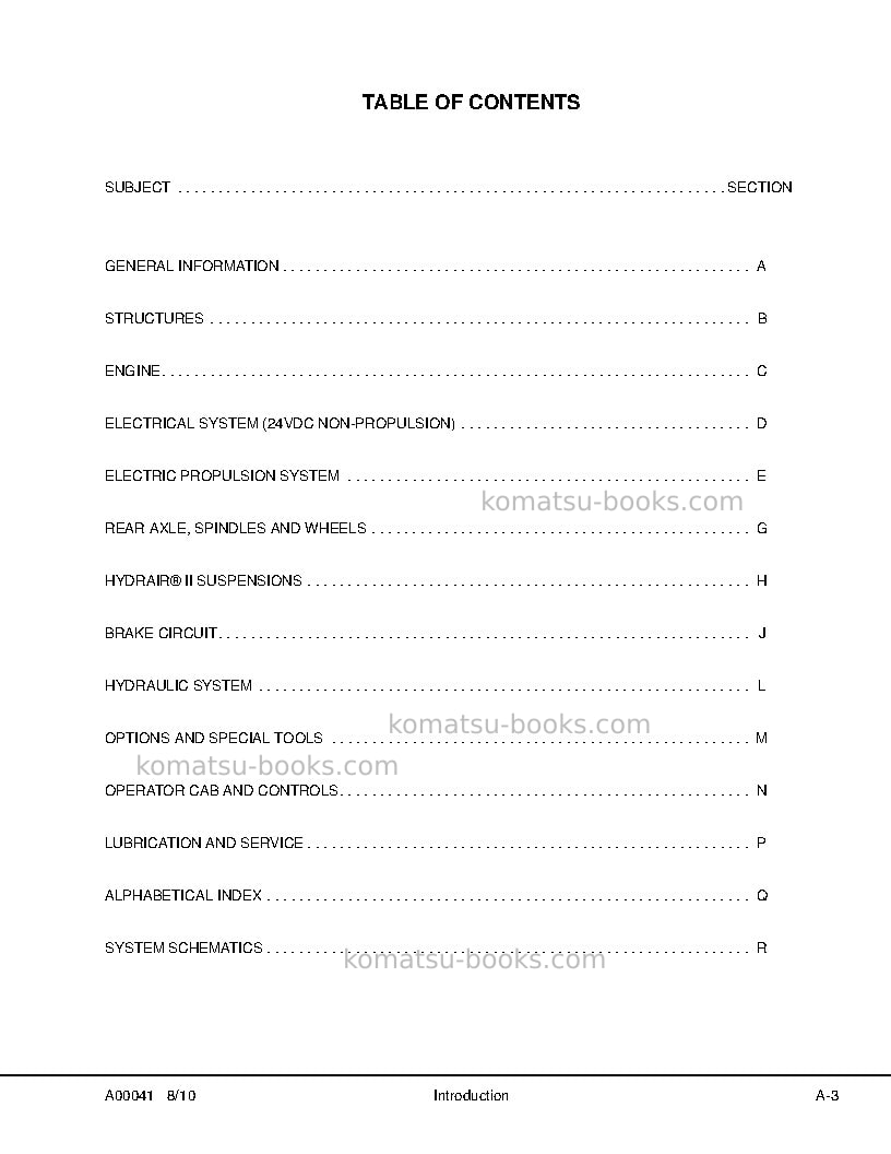 Komatsu 930e-4usa-tier ii Repair & maintenance cover Page 7 Komatsu 930e-4usa-tier ii Repair & maintenance cover Page 7