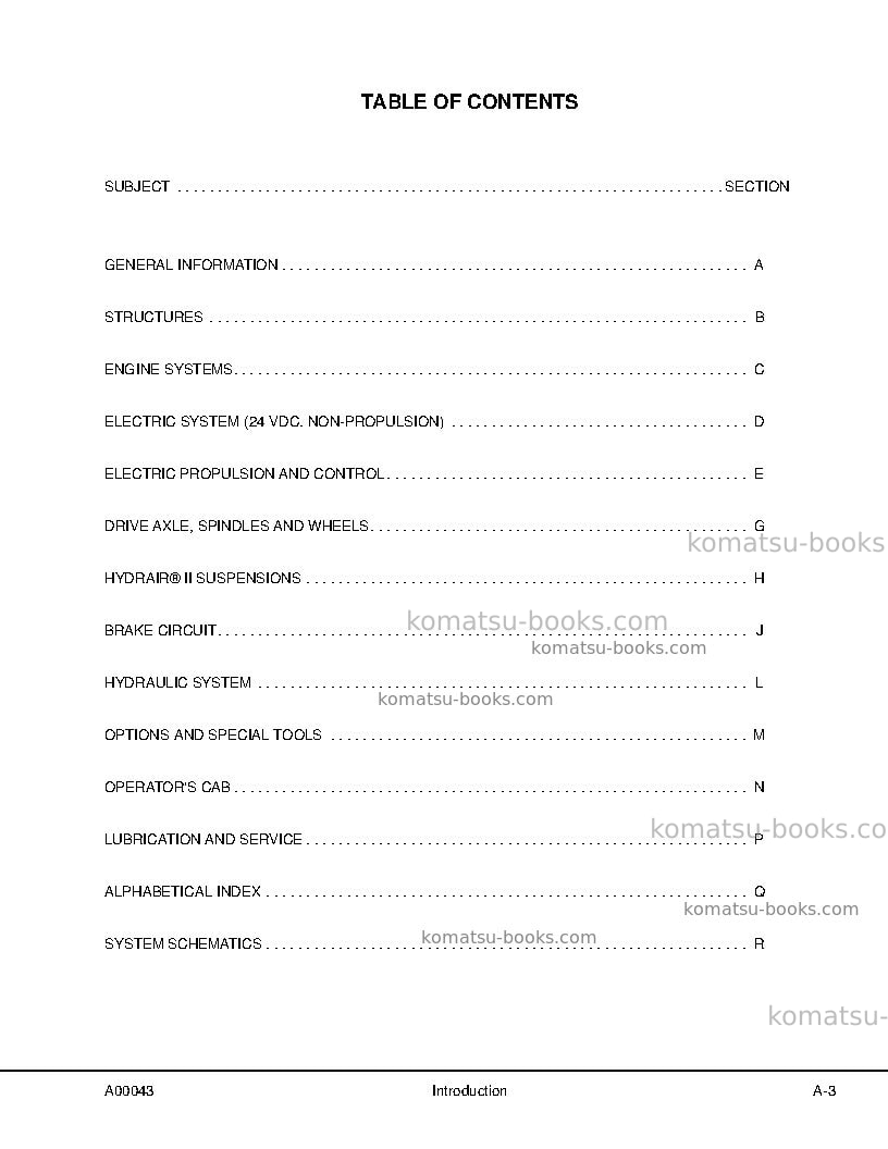 Komatsu 930e-4usa-se Repair & maintenance cover Page 7 Komatsu 930e-4usa-se Repair & maintenance cover Page 7