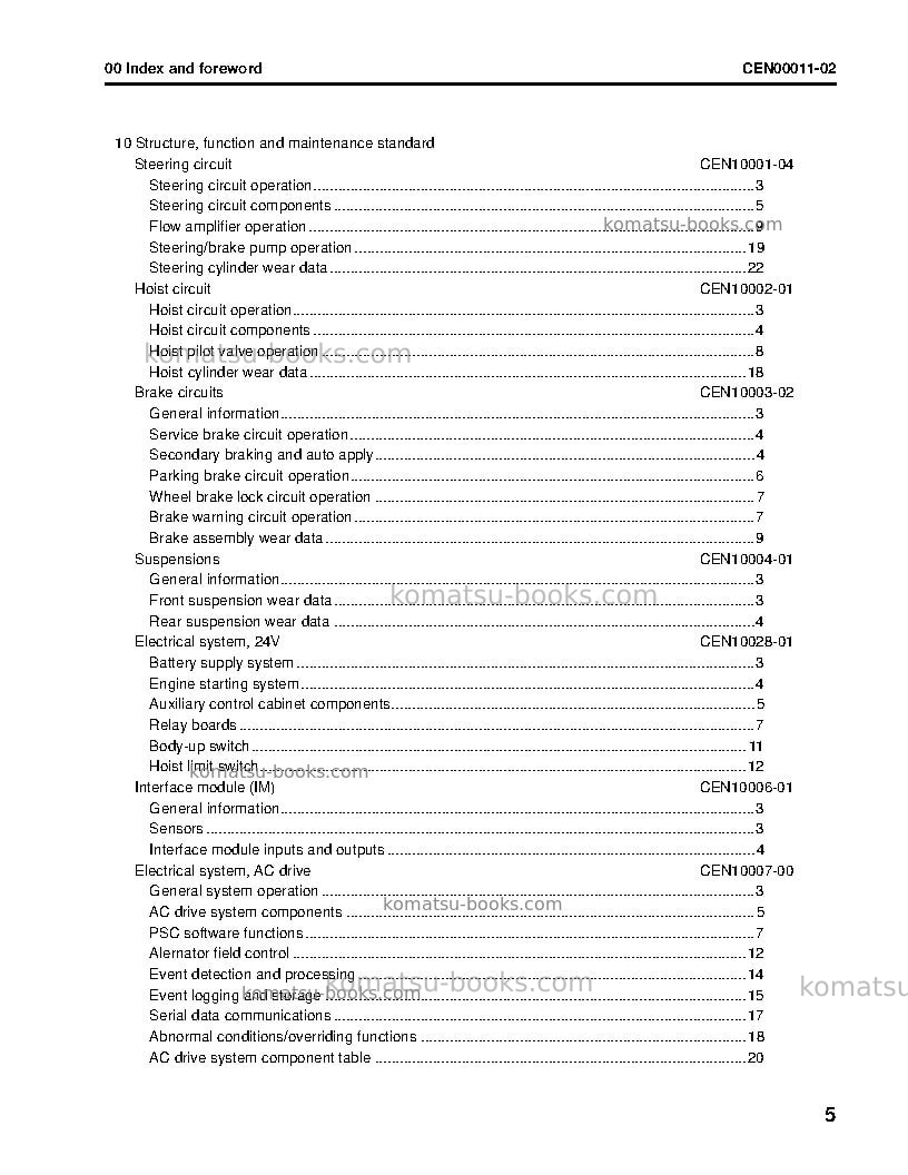 Komatsu 960e-1usa Repair & maintenance cover Page 7
