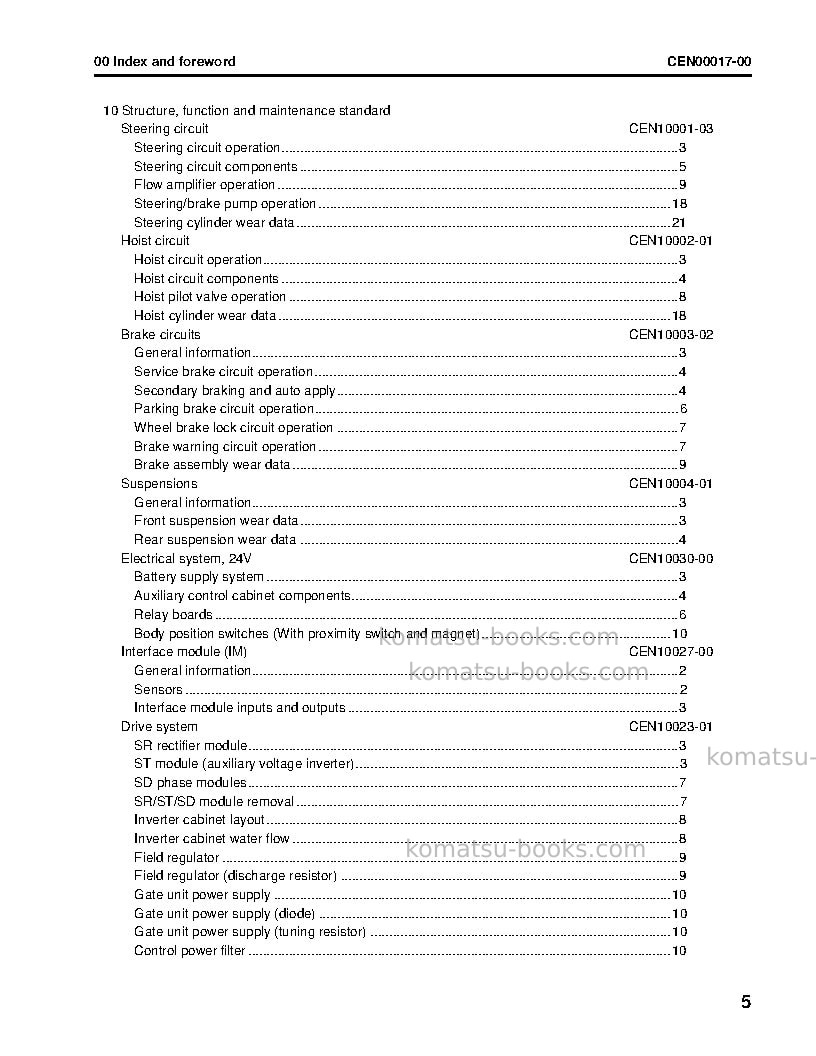 Komatsu 960e-2usa-k Repair & maintenance cover Page 7