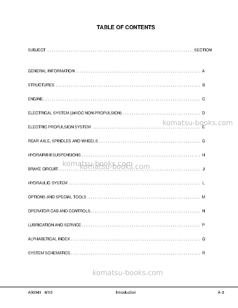 Komatsu 930e-4usa-tier 4 Repair & maintenance cover Page 7 Komatsu 930e-4usa-tier 4 Repair & maintenance cover Page 7