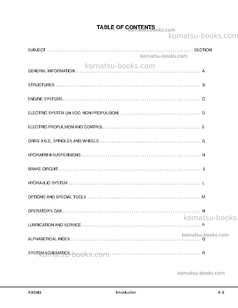 Komatsu 930e-4usa-se Repair & maintenance cover Page 7 Komatsu 930e-4usa-se Repair & maintenance cover Page 7