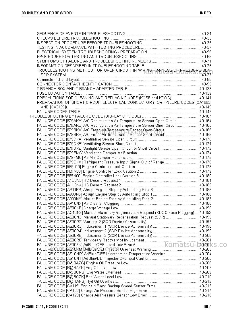 Komatsu pc390lc-11usa Repair & maintenance cover Page 7