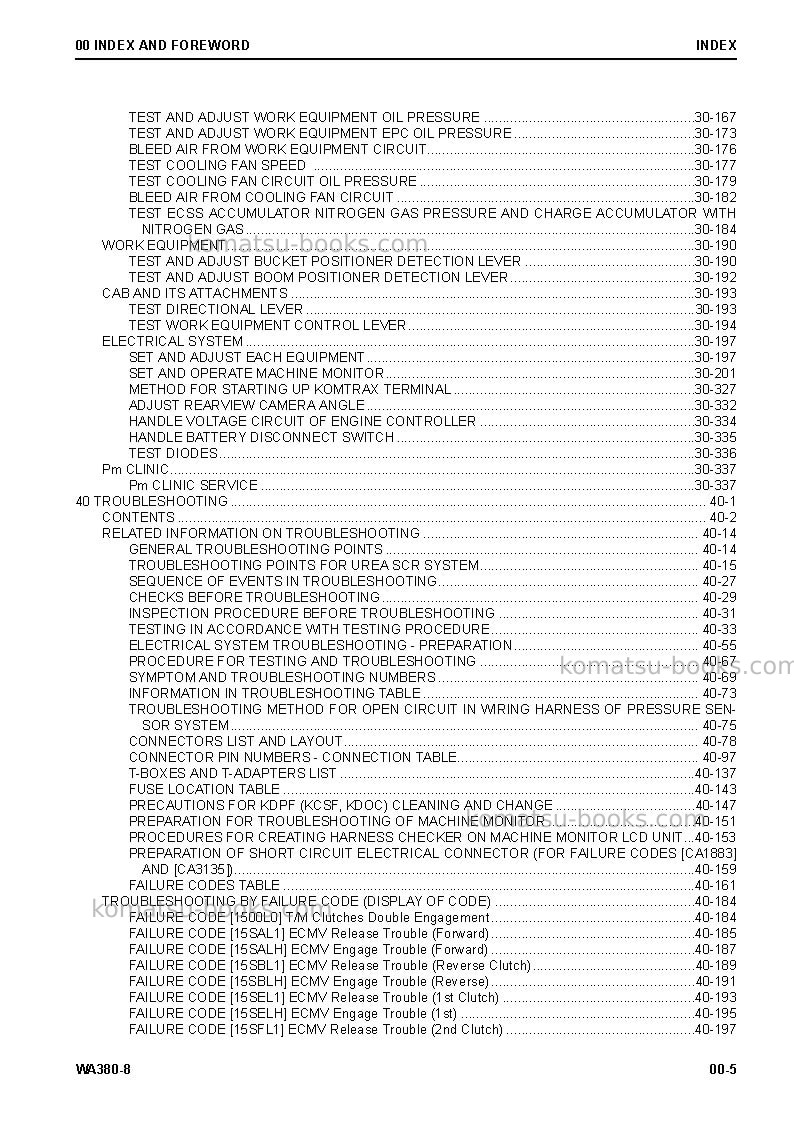 Komatsu wa380-8usa Repair & maintenance cover Page 7