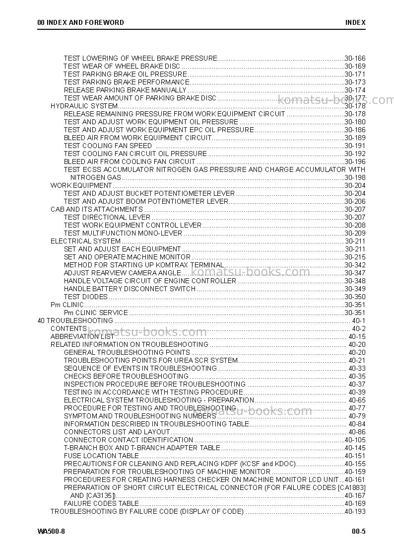 Komatsu wa500-8usa Repair & maintenance cover Page 7