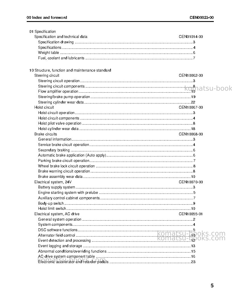 Komatsu 980e-4usa Repair & maintenance cover Page 7