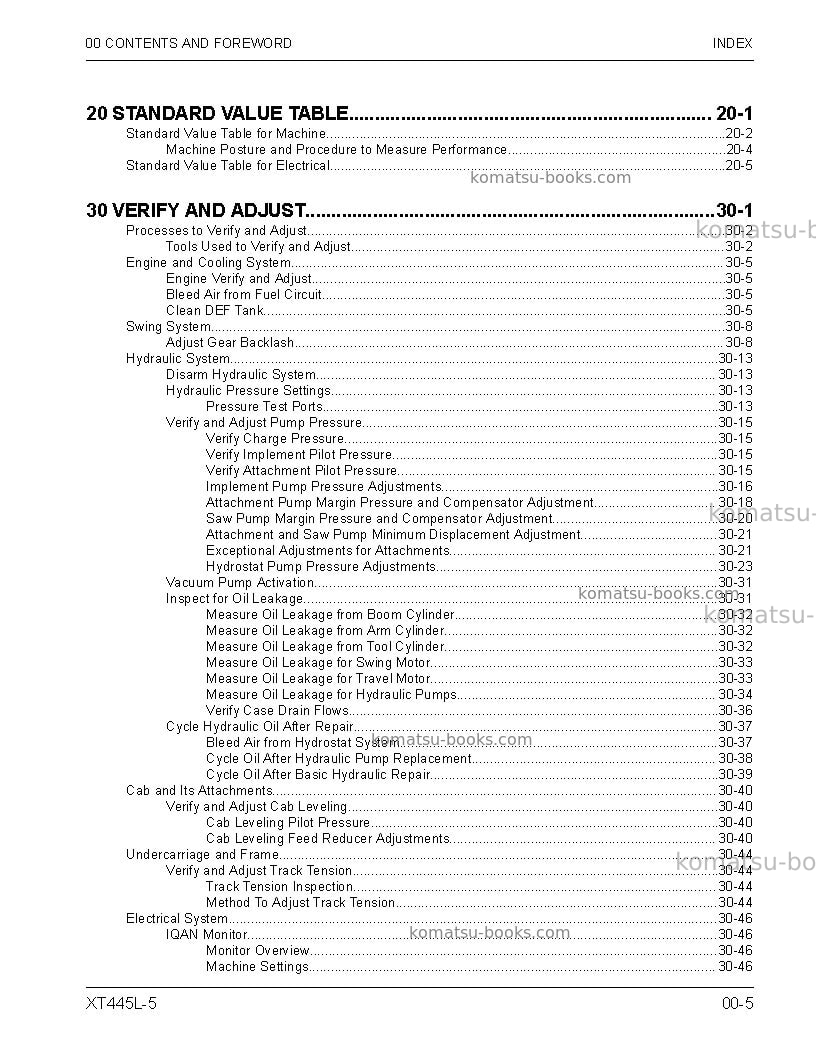 Komatsu xt445l-5usa Repair & maintenance cover Page 7