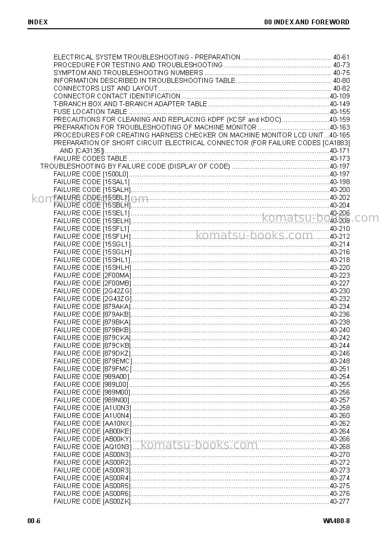 Komatsu wa480-8usa Repair & maintenance cover Page 7