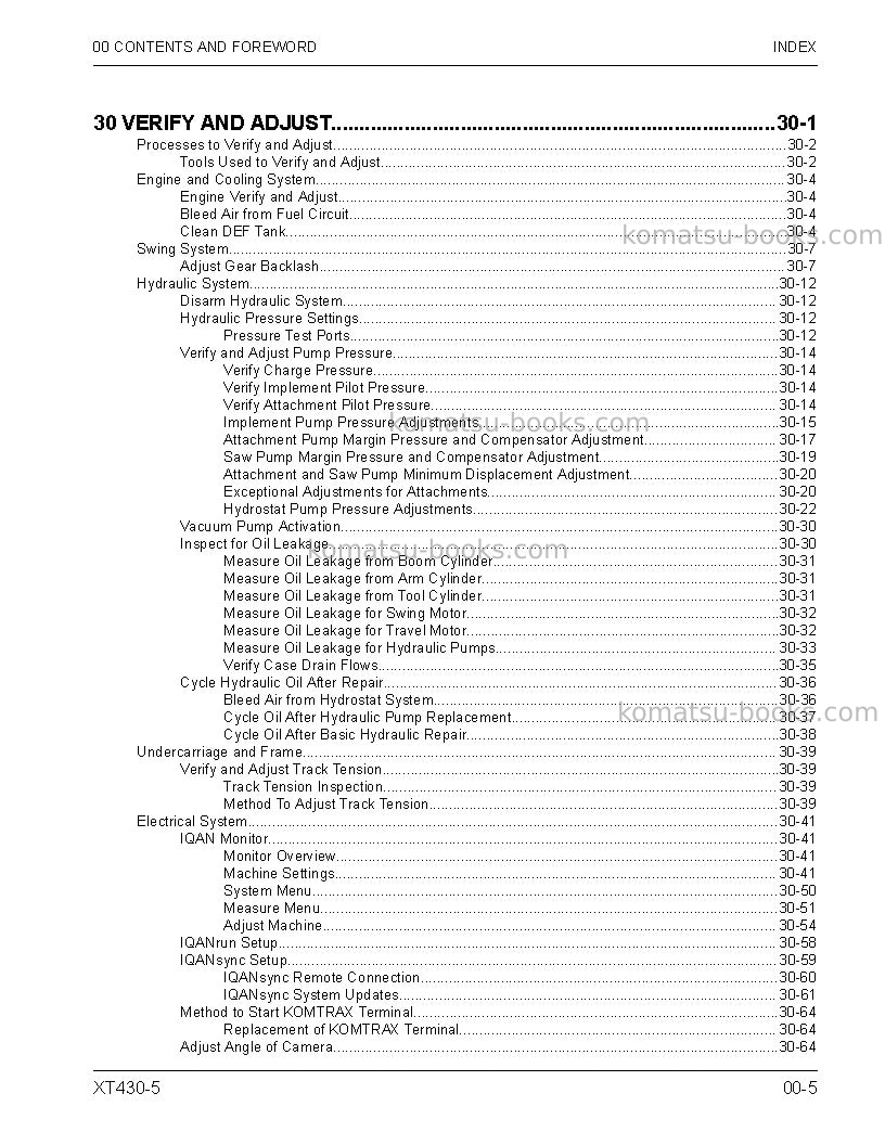 Komatsu xt430-5usa Repair & maintenance cover Page 7
