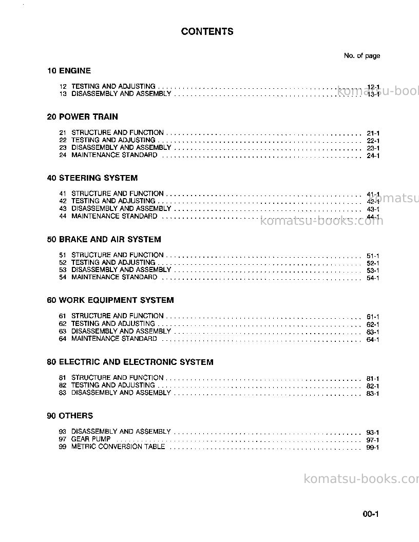 Komatsu 538 Repair & maintenance cover Page 7 Komatsu 538 Repair & maintenance cover Page 7